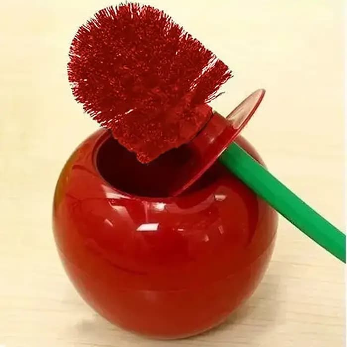 Ensemble de porte-brosse de toilette rouge