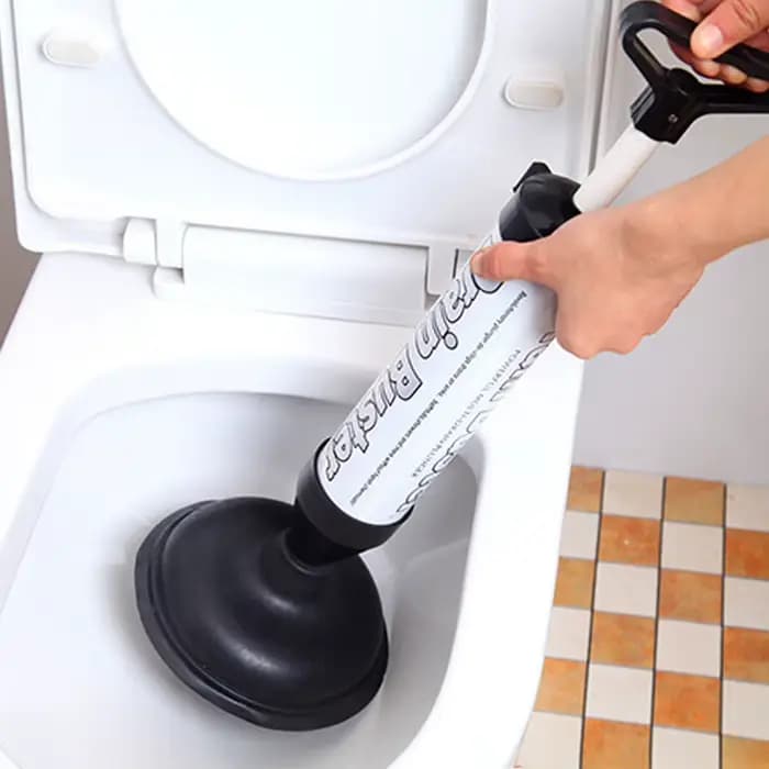 Déboucheur de toilettes haute pression avec 2 types de ventouses