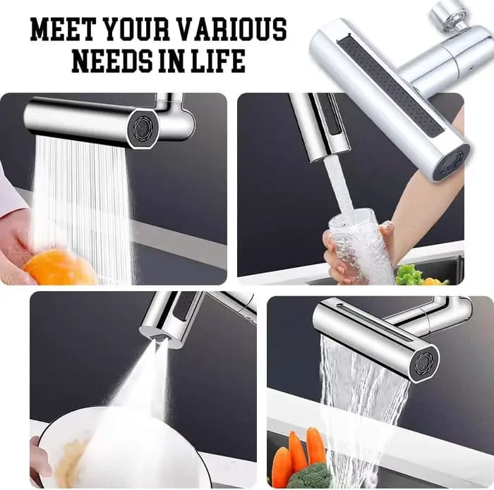 Barboteur de robinet de cuisine cascade résistant aux éclaboussures 360 ° Adaptateur d'eau d'extension