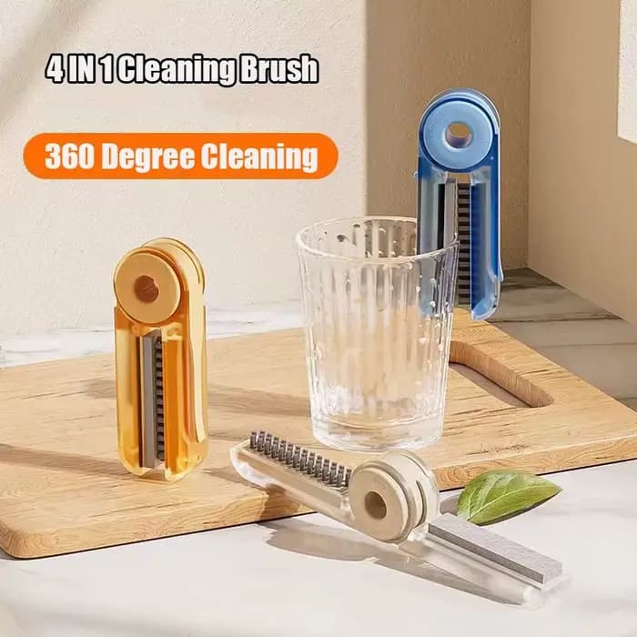Brosse de nettoyage d'écart de couvercle de tasse 4 en 1
