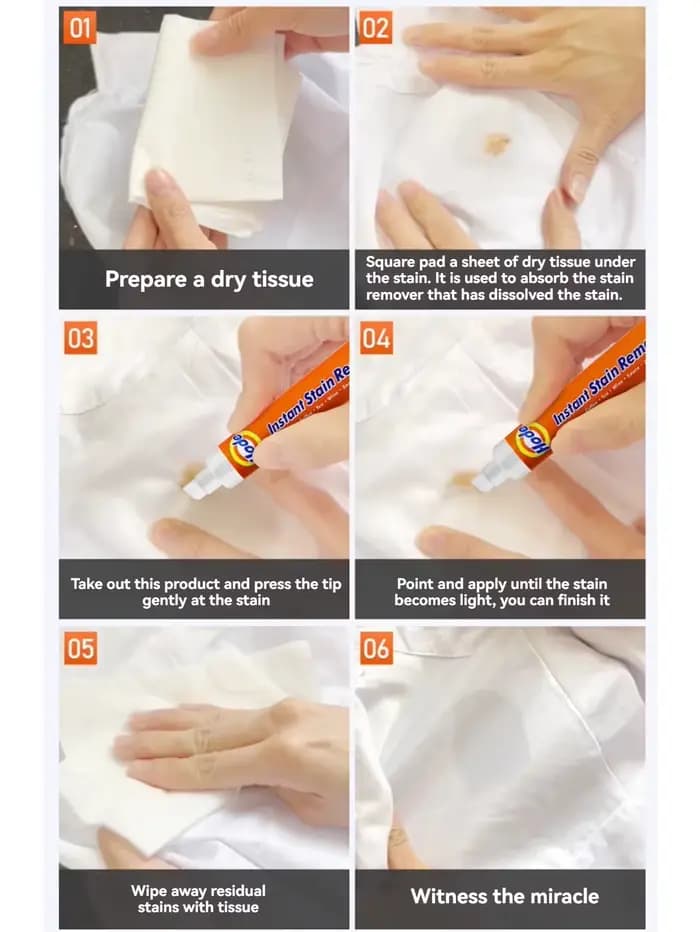 Stylo dissolvant de taches Portable sans lavage