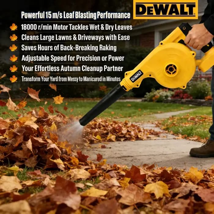 Outil de nettoyage de jardin ultime Dewalt ! Souffleur et aspirateur de feuilles sans fil 2-en-1