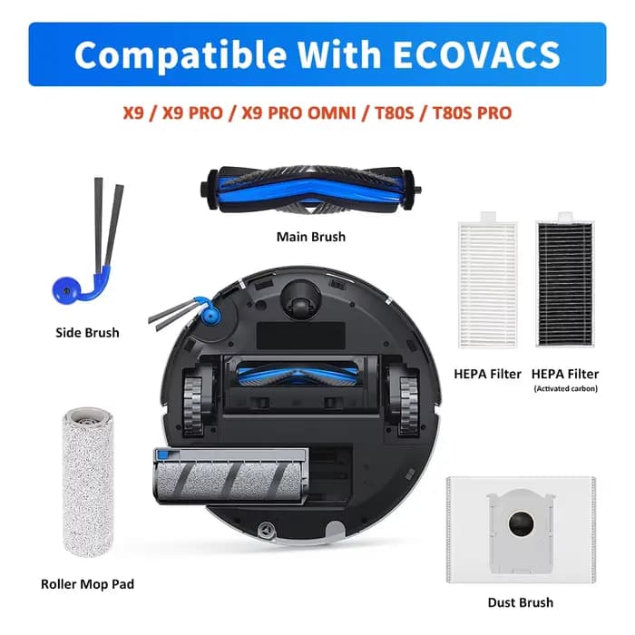 Pièces de rechange pour aspirateur robot ECOVACS DEEBOT X8Omni/X8 Pro Omni/X9Pro/X9 Pro Omni/X11 PRO