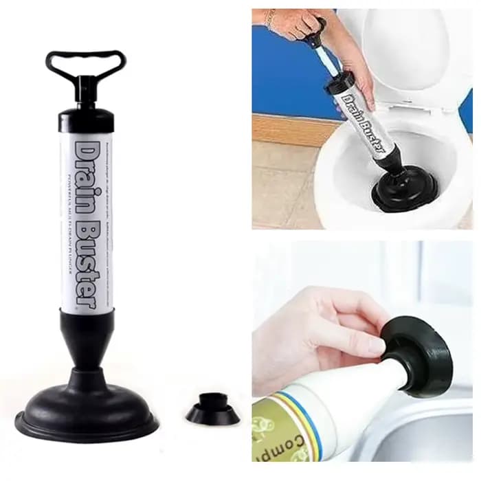 Déboucheur de toilettes haute pression avec 2 types de ventouses