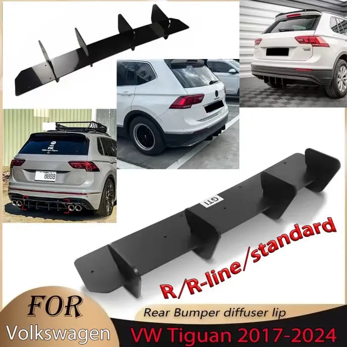Kit de carrosserie de séparateur de lèvre de diffuseur de pare-chocs arrière, pour Volkswagen VW Tiguan R/R-line/standard 2017 2018 2019 2020 2021 2022 2023 2024