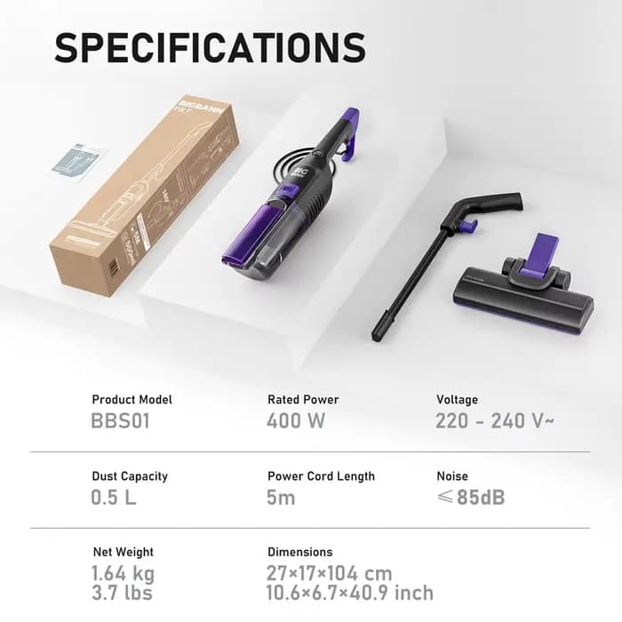 BIGBANN Aspirateur balai 3-en-1