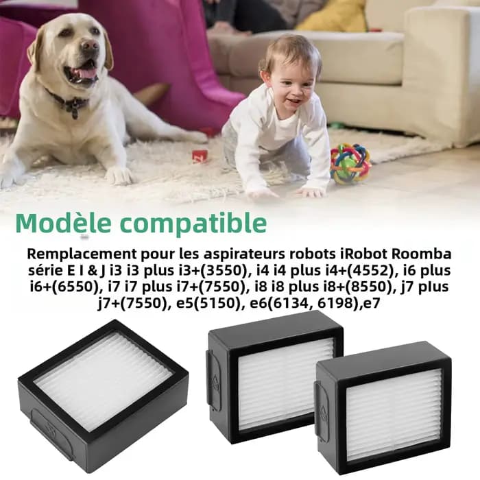Filtre haute efficacité pour aspirateurs robots iRobot Roomba evo, i,e Series:E5 E6 E7 i1 i3 i4 i5 i6 i7 i8 e, i, série