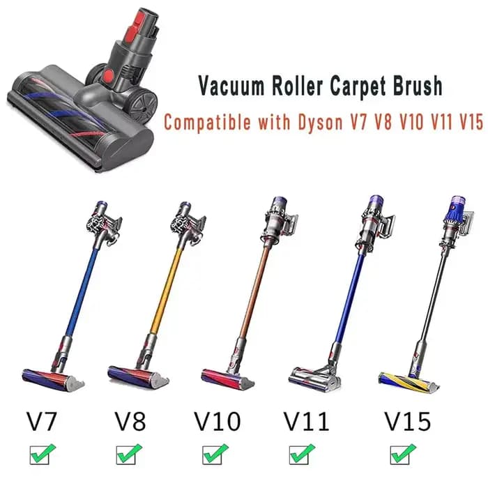 Tête de brosse à rouleaux pour aspirateur sans fil Dyson V7 V8 V10 V11 V15, accessoires, tête motorisée à dégagement rapide avec phare LED