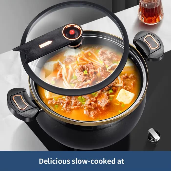 Pot antiadhésif multifonctionnel de grande capacité, 1.85 gallons, 10.24 pouces, adapté à la cuisinière à Induction et aux cuisinières à gaz, usage domestique