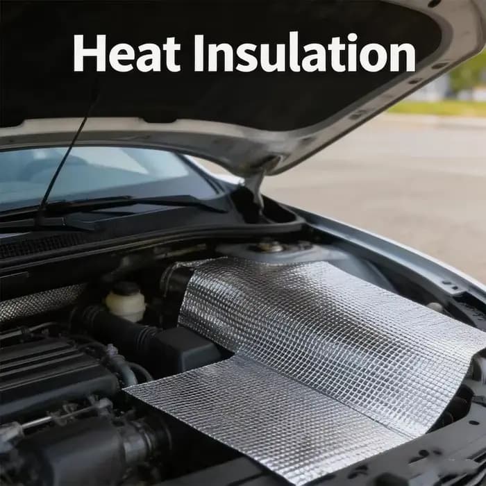 Tapis d'isolation thermique et phonique en mousse de caoutchouc avec feuille d'aluminium double face argentée pour toit