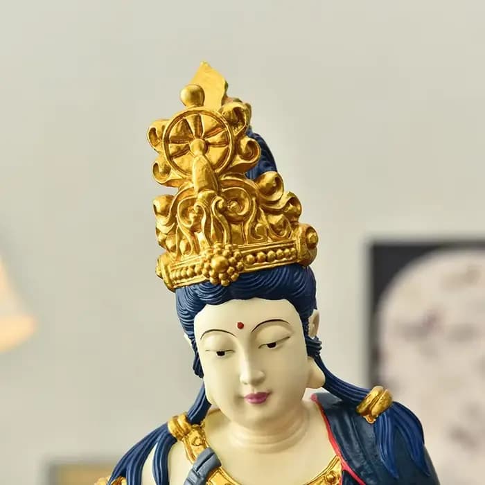 Lune d'eau de déesse de la misériULautonome, ornement de bouddha en résine, sculpture d'inspiration du Vermont, décoration d'intérieur chinoise