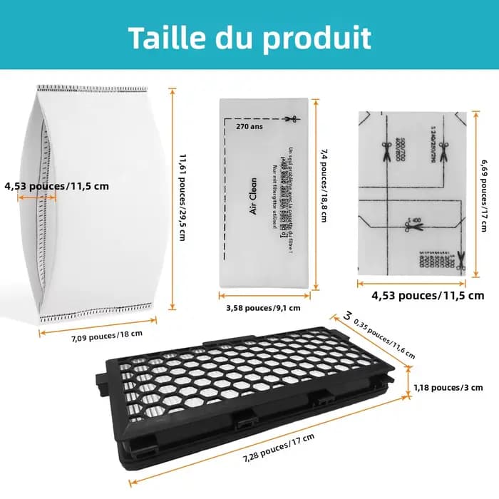 HOME TIMES Filtres de remplacement pour aspirateur Miele Guard M1
