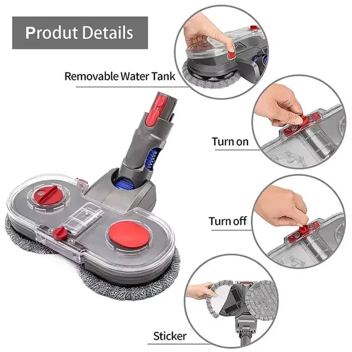 Tête de vadrouille électrique pour aspirateur Dyson V7 V8 V10 V11 V15