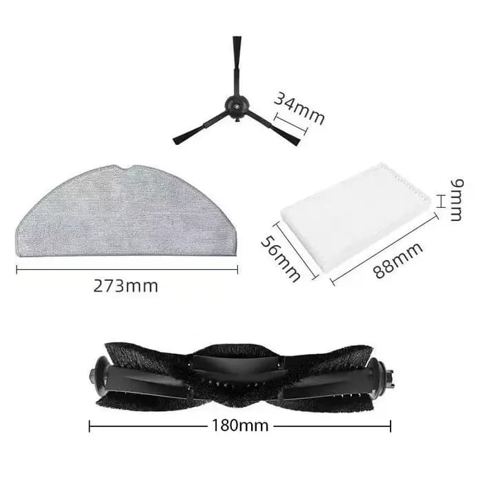 Brosse principale/brosse latérale/filtre HEPA/lingette de nettoyage compatible avec les robots aspirateurs Tapo RV30