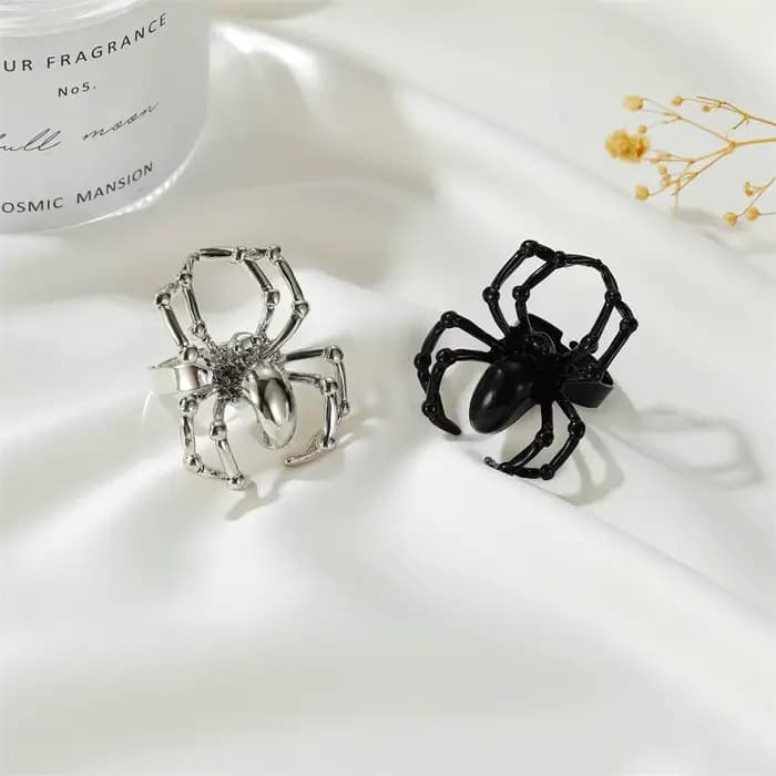 Vintage créatif cigale coccinelle ouverture anneaux pour hommes femmes Punk rétro couleur argent insecte bague bijoux accessoires cadeau