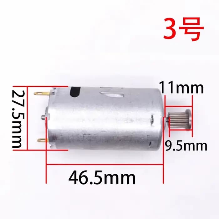 Moteur d'aspirateur 390 380 395 DC 12V 14.4V 21.6V avec roues en fer