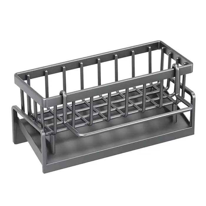 Étagère à épices compacte à fixer sur robinet – Organisateur d'évier avec égouttoir – Rangement de cuisine peu encombrant pour ustensiles/accessoires