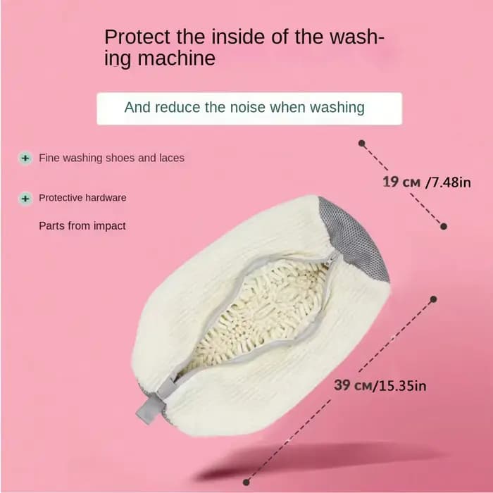 Fibre Fluffy 360 ° Sac de lavage de chaussures Surround Cleaning - Sac à linge réutilisable