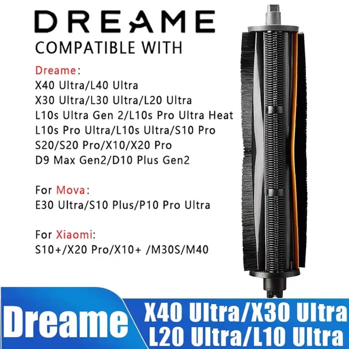 Brosse Dreame TriCut, pour X40 Ultra/X30 Ultra/L20 Ultra/L10s Ultra Gen 2/S10 Pro/S20/S20 Pro/X10/X20 Pro/D9 Max Gen2. etc.