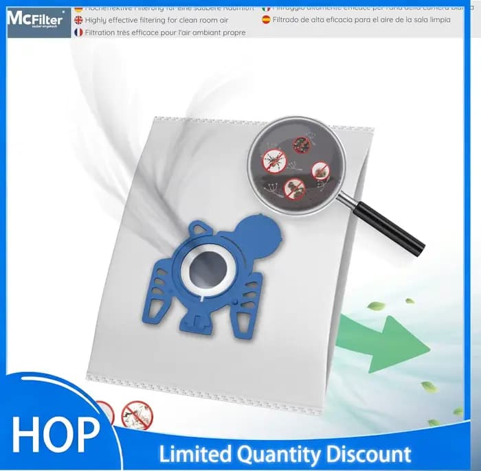 Pack de sacs d'aspirateur 3D Airclean FJM compatibles avec l'aspirateur Miele FJM