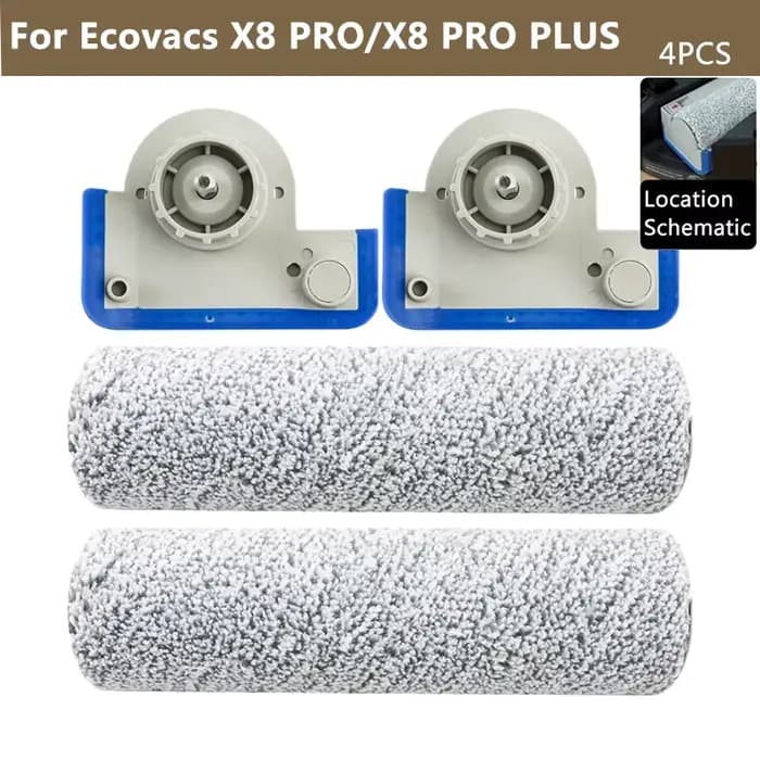 Accessoires de remplacement pour aspirateur robot Ecovacs Deebot X8 PRO / X8 PRO PLUS AI : rouleau de nettoyage