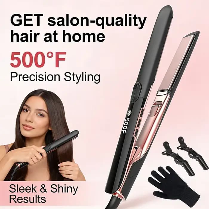 Lisseur de cheveux 2 en 1, double fonction pour lisser et boucler, chauffe rapidement sans abîmer les cheveux