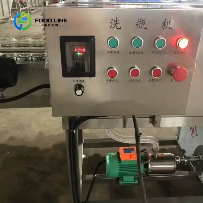 Nettoyeur de bouteilles en verre à pulvérisation automatique haute pression personnalisé avec séchage pour les lignes de production de produits laitiers et de boissons