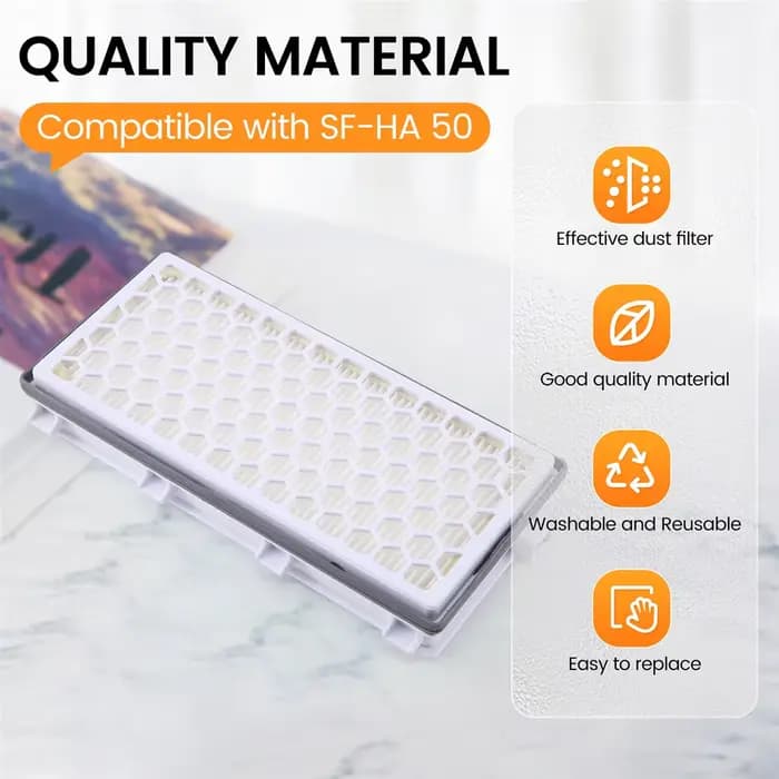 Filtre SF-HA50 HEPA Airclean 50 compatible avec les séries d'aspirateurs Miele invitent C3 C2 C1 S8000 S6000 S5000 S4 S5