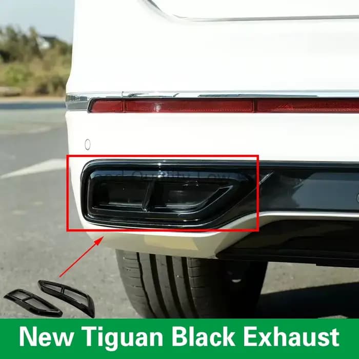 Accessoire de garniture de queue d'accès au pare-chocs arrière RLine, style de voiture noir brillant, VW Tiguan MK2 Chrome 2021 2022 2023 2024