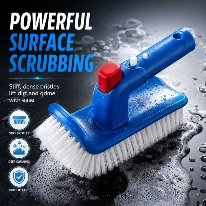 Brosse de piscine ergonomique à poignée rotative à 180 degrés