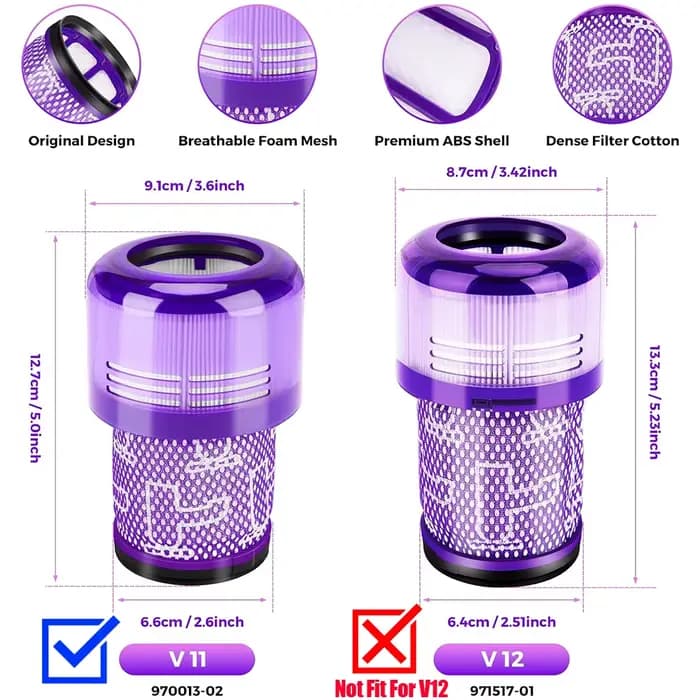 Poubelle de grande taille avec filtre HEPA pour aspirateur Dyson V11 V15 SV14 SV15 SV22
