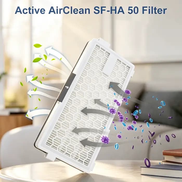 2 filtres HEPA AirClean Plus 50 pour Miele Complete C2 C3 / Compact C1 C2 / S8340 S8360 S8380 / SF-HA 50