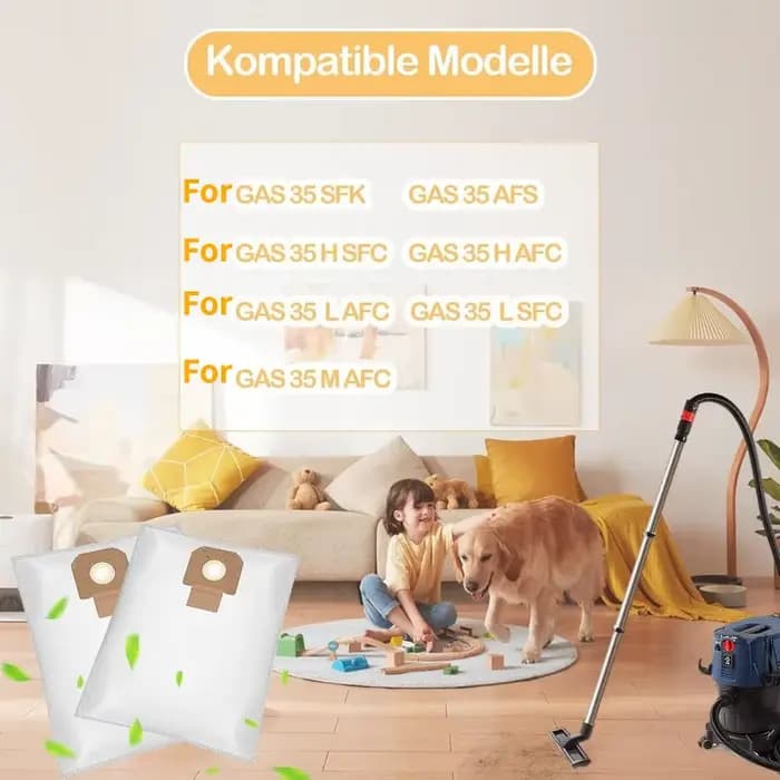 Sacs filtrants anti-poussière pour aspirateur Bosch GAS 35 M AFC/L