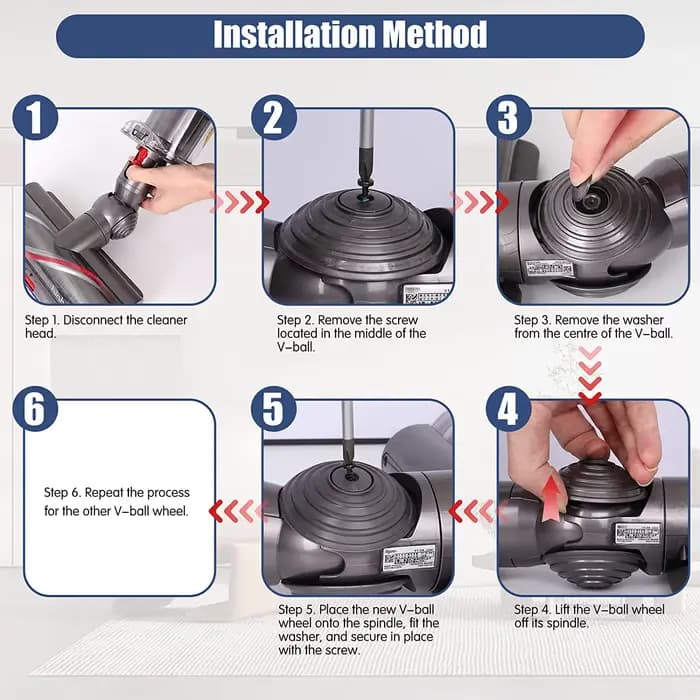 Roue à billes pour aspirateur Dyson V10 V11 V15