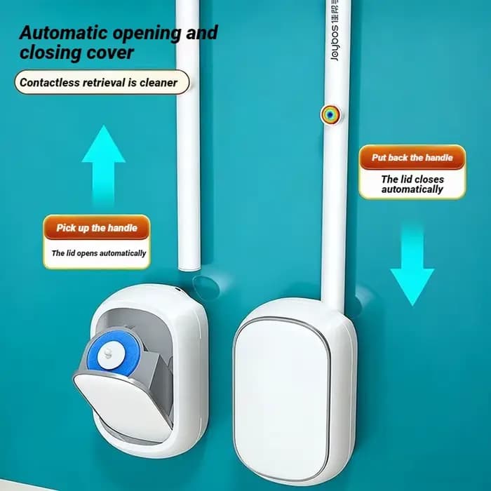 JOYBOS Brosse de toilette murale jetable avec support intégré et têtes