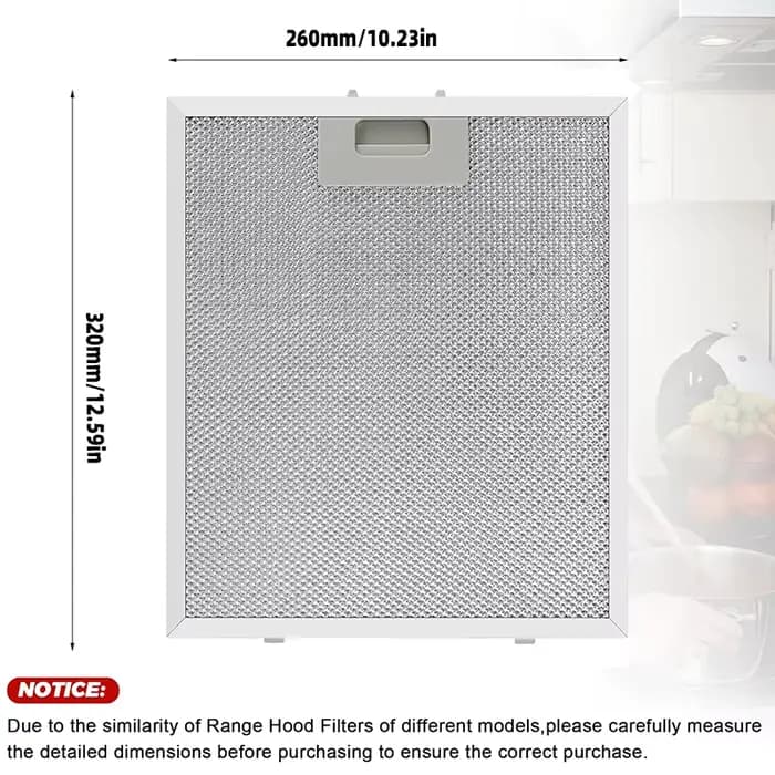 Lot de 3 filtres en maille métallique pour hotte de cuisine 320x260mm