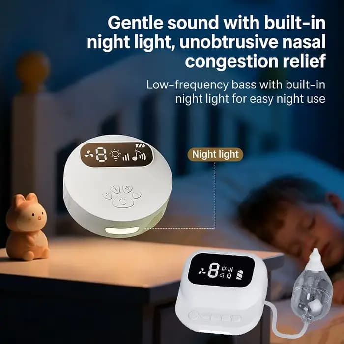 Nettoyeur nasal électrique avec musique et lumière douce, aspirateur nasal électrique puissant rechargeable pour nourrissons