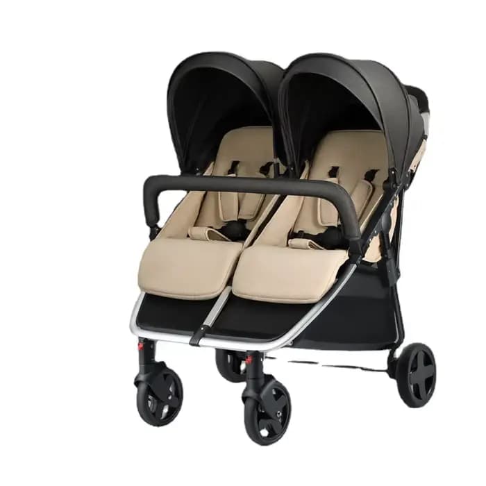 Poussette jumelle légère pour bébé, deuxième enfant, assis et couché, poussettes non détachables, côte à côte