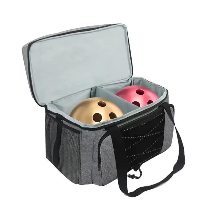 Sac fourre-tout de bowling portable avec support de boule rembourré, double boule, paire de chaussures de bowling jusqu'à homme, 2 balles