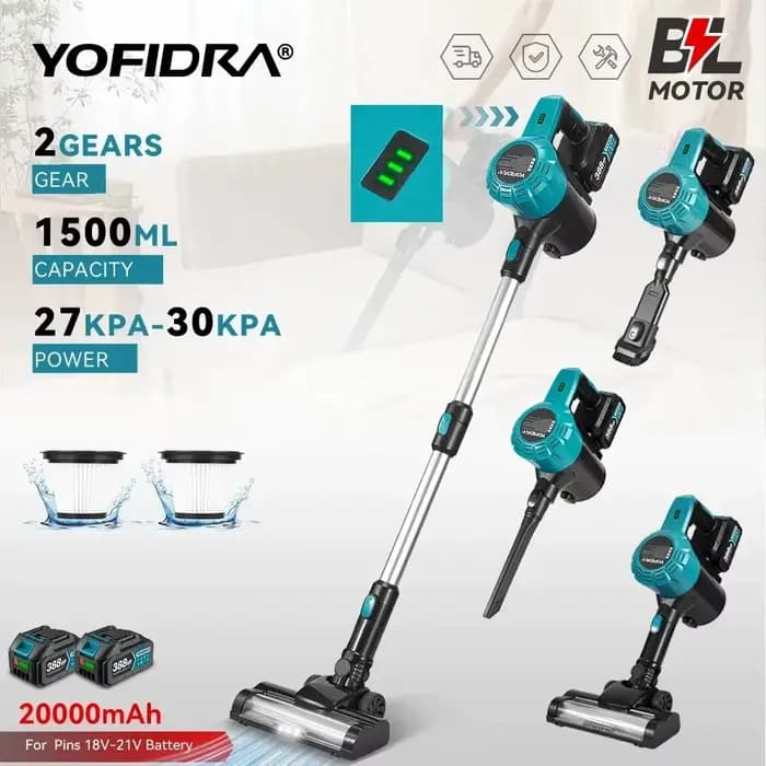 YOFIDRA 1800W aspirateur sans brosse 30KPa 1.5L Portable puissant aspiration outils de nettoyage ménager pour Makita 18V batterie broche