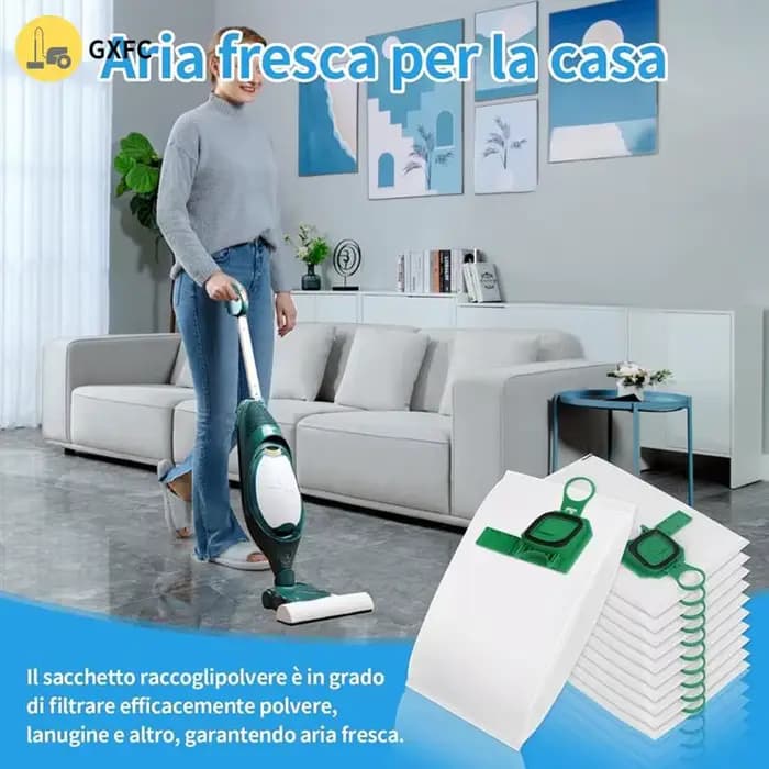 Sacs d'aspirateur pour Vorwerk Kobold VK140 VK150 FP140 FP150 avec 2 filtres