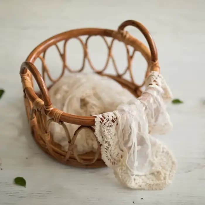 Mir en Rotin pour Bébé, Accessoires de Photographie, Chaise en Bambou, pour Nouveau-né