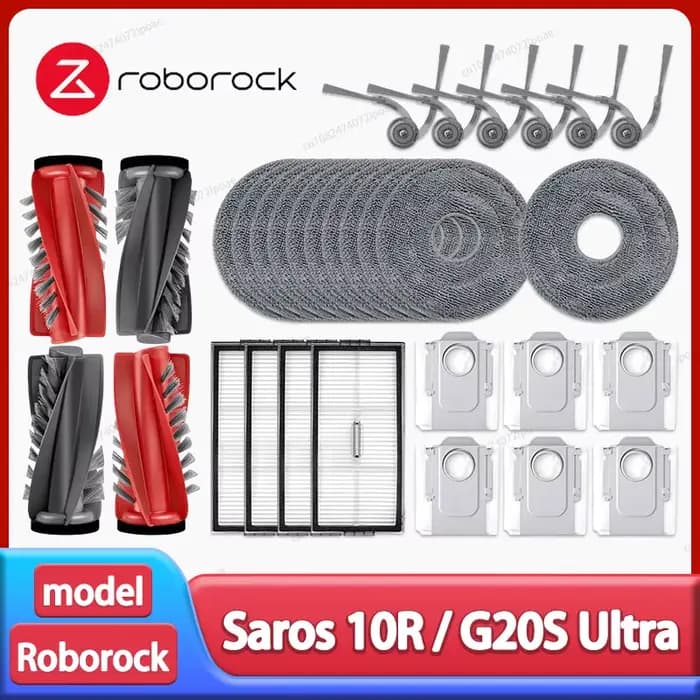 Roborock Saros 10R / G20S Ultra Robot aspirateur accessoires brosse latérale principale vadrouille tissu filtre Hepa sac à poussière pièces de rechange