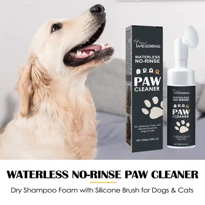 Mousse nettoyante pour pattes d'animaux domestiques