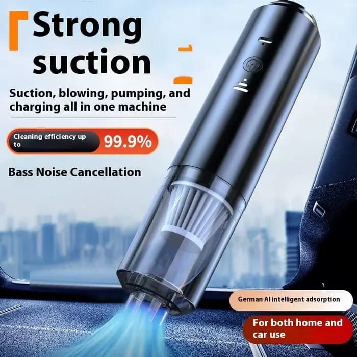 Aspirateur sans fil à double usage, aspiration et soufflage, double usage pour la maison et la voiture, aspirateur puissant haute puissance noir