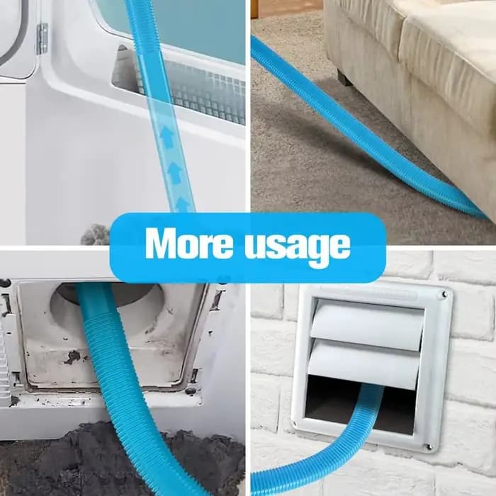 Kit de nettoyage flexible pour conduit d'aspiration de sèche-linge de 80 cm avec adaptateurs de 35 mm et 38 mm