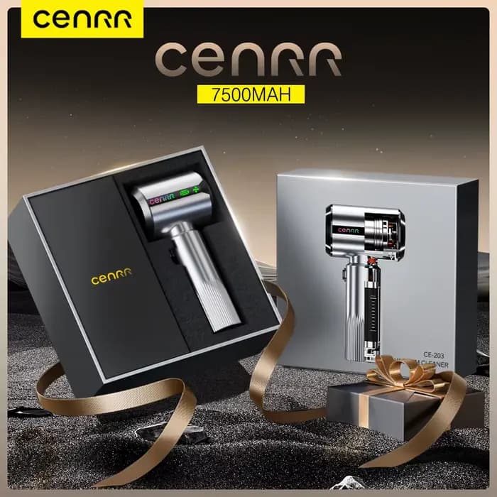 CENRR Nouvel aspirateur de voiture sans fil, mini, puissant, portable, avec affichage LED, lampe cadeau, pistolet à air, 7500mAh