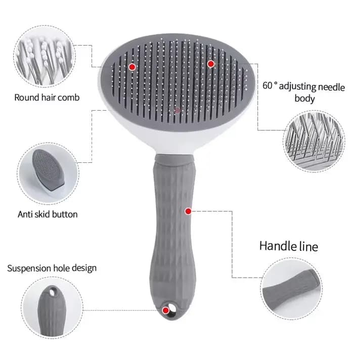 Brosse autonettoyante pour animaux de compagnie, peigne pour chiens et chats, accessoire de toilettage pour chiots et chatons