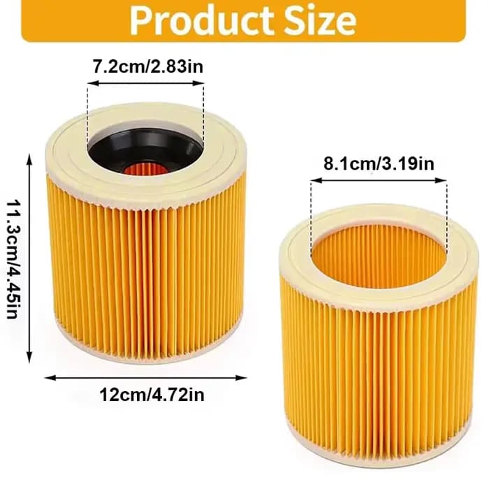 Paquet de 1/2 filtre de remplacement 6.414-552.0 – Compatible avec les aspirateurs Karcher WD1/WD2/WD3