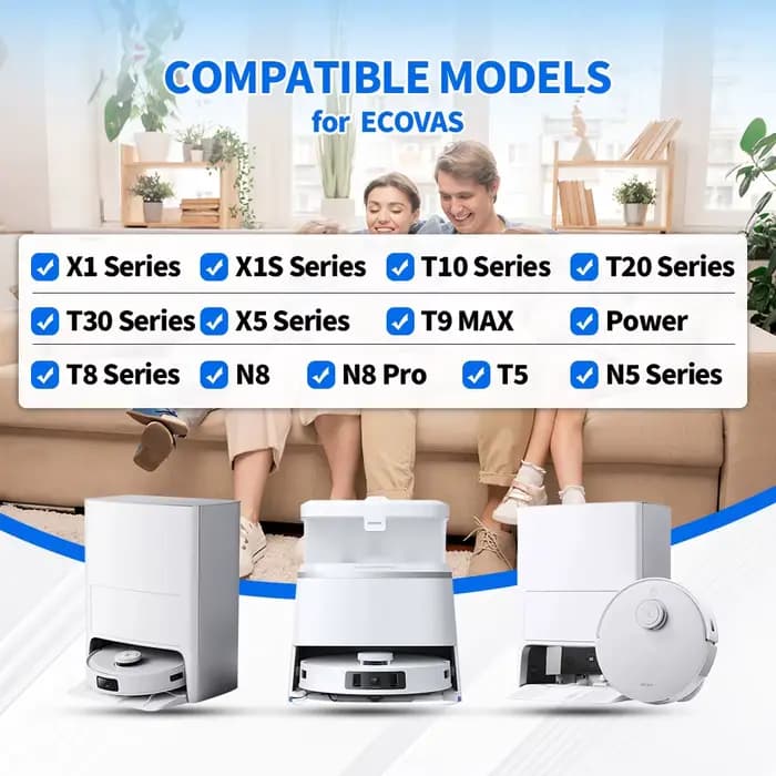 Kit d'accessoires pour aspirateur robot Ecovacs Deebot X1 T10 T8 T9 Max T5 N5 N8 N8 Pro T20 PRO : Volet d'aspiration sous vide et porte de compartiment à poussière